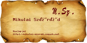 Mikulai Szórád névjegykártya